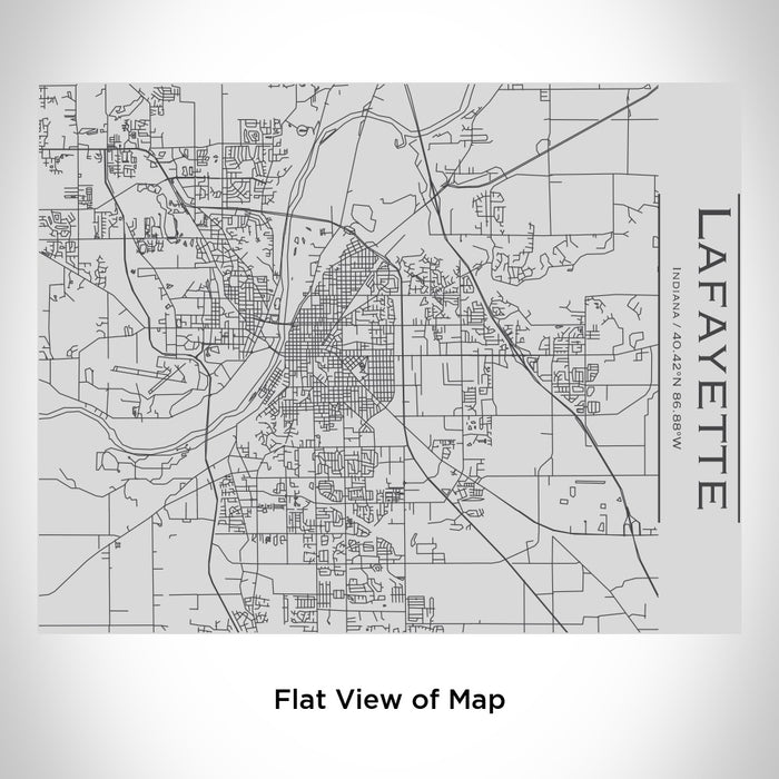 Rendered View of Lafayette Indiana Map Engraving on 20oz Stainless Steel Insulated Bottle with Bamboo Top