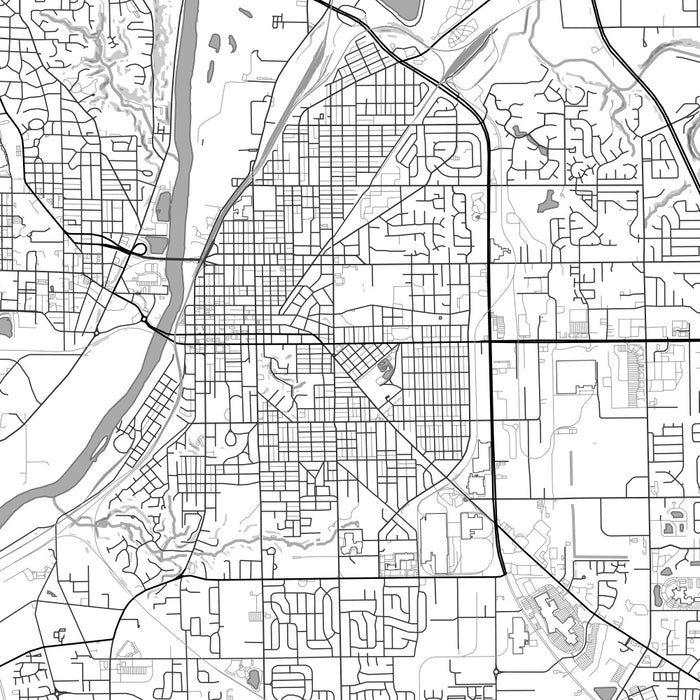 Lafayette Indiana Map Print in Classic Style Zoomed In Close Up Showing Details