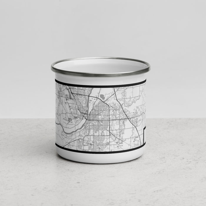 Front View Custom Lafayette Indiana Map Enamel Mug in Classic