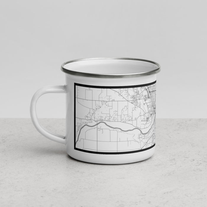 Left View Custom Lafayette Indiana Map Enamel Mug in Classic