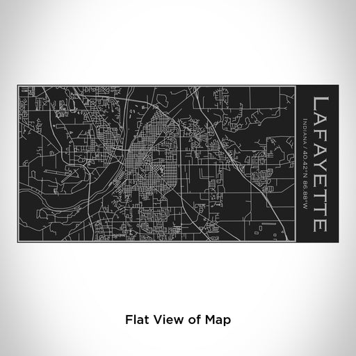 Rendered View of Lafayette Indiana Map Engraving on 17oz Stainless Steel Insulated Cola Bottle in Black