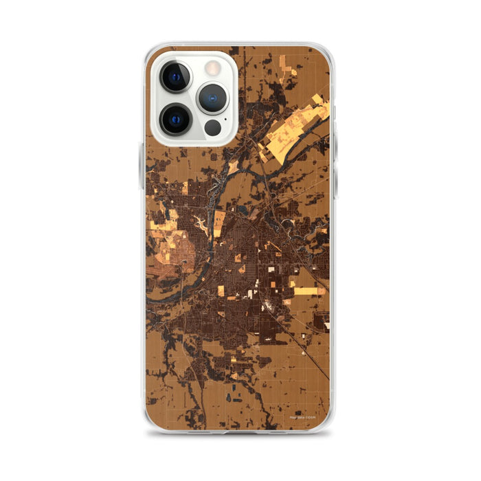 Custom Lafayette Indiana Map iPhone 12 Pro Max Phone Case in Ember