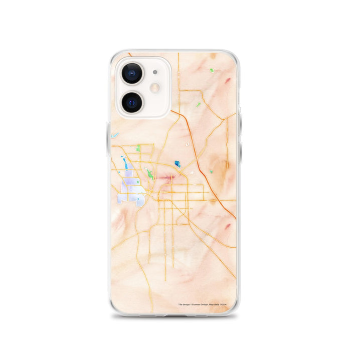 Custom Lafayette Indiana Map iPhone 12 Phone Case in Watercolor