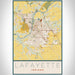 Lafayette Indiana Map Print Portrait Orientation in Woodblock Style With Shaded Background