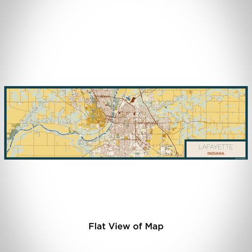 Flat View of Map Custom Lafayette Indiana Map Enamel Mug in Woodblock