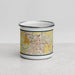 Front View Custom Lafayette Indiana Map Enamel Mug in Woodblock