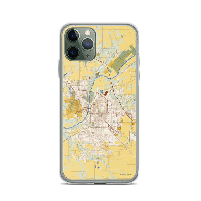 Custom Lafayette Indiana Map Phone Case in Woodblock