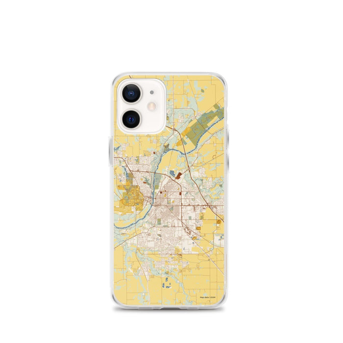 Custom Lafayette Indiana Map iPhone 12 mini Phone Case in Woodblock