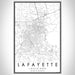 Lafayette Louisiana Map Print Portrait Orientation in Classic Style With Shaded Background