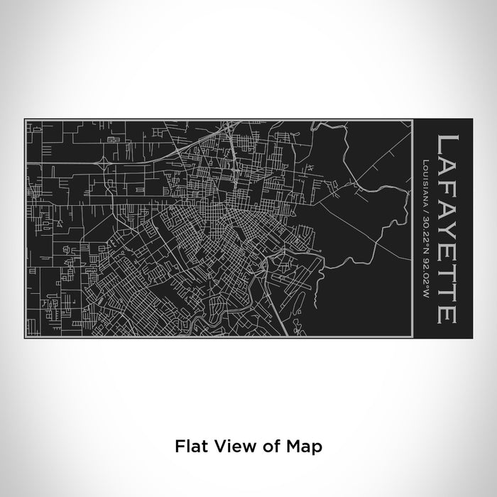 Rendered View of Lafayette Louisiana Map Engraving on 17oz Stainless Steel Insulated Cola Bottle in Black