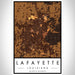 Lafayette Louisiana Map Print Portrait Orientation in Ember Style With Shaded Background