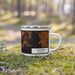 Right View Custom Lafayette Louisiana Map Enamel Mug in Ember on Grass With Trees in Background