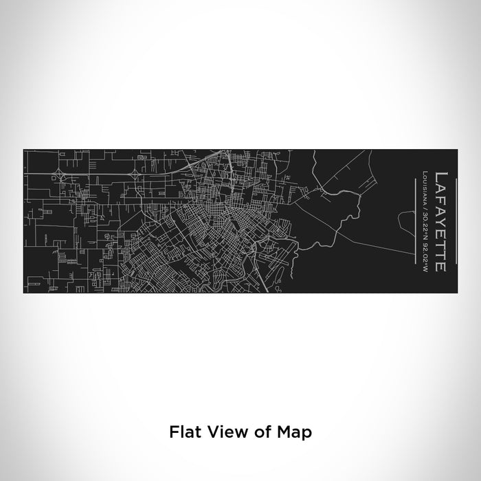 Rendered View of Lafayette Louisiana Map Engraving on 10oz Stainless Steel Insulated Cup with Sliding Lid in Black