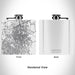 Rendered View of Lafayette Louisiana Map Engraving on 6oz Stainless Steel Flask in White