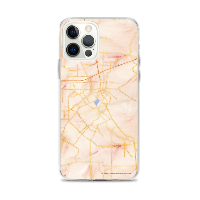 Custom Lafayette Louisiana Map iPhone 12 Pro Max Phone Case in Watercolor