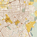 Lafayette Louisiana Map Print in Woodblock Style Zoomed In Close Up Showing Details