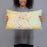 Person holding 20x12 Custom Lafayette Louisiana Map Throw Pillow in Woodblock