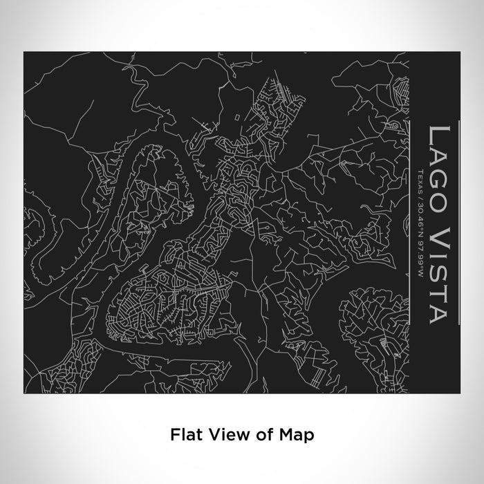 Rendered View of Lago Vista Texas Map Engraving on 20oz Stainless Steel Insulated Bottle with Bamboo Top in Black