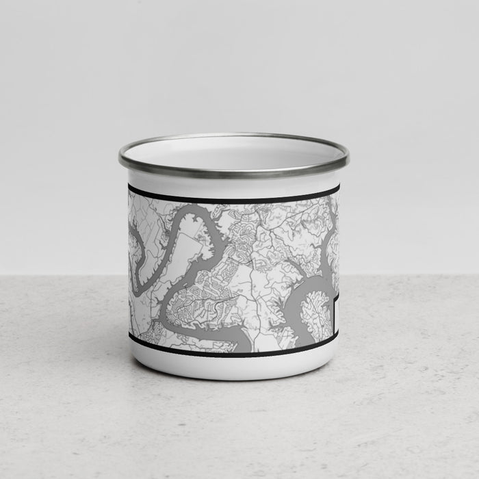 Front View Custom Lago Vista Texas Map Enamel Mug in Classic