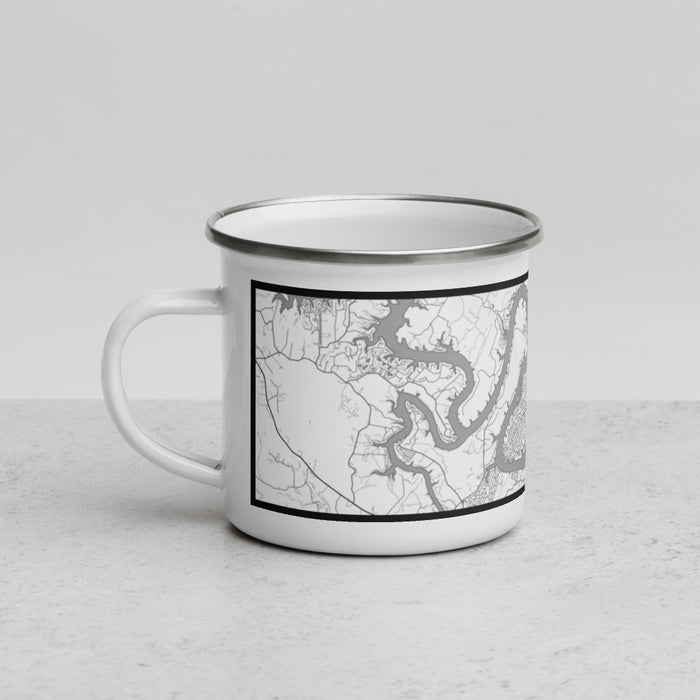 Left View Custom Lago Vista Texas Map Enamel Mug in Classic