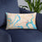 Custom Lago Vista Texas Map Throw Pillow in Watercolor on Blue Colored Chair