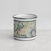Front View Custom Lago Vista Texas Map Enamel Mug in Woodblock