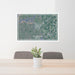 24x36 La Grande Oregon Map Print Lanscape Orientation in Afternoon Style Behind 2 Chairs Table and Potted Plant
