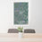 24x36 La Grande Oregon Map Print Portrait Orientation in Afternoon Style Behind 2 Chairs Table and Potted Plant