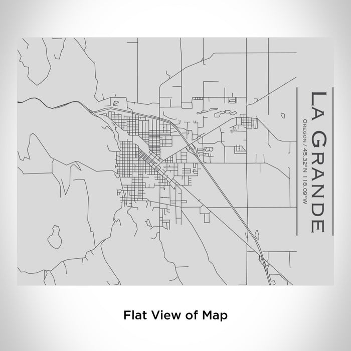 Rendered View of La Grande Oregon Map Engraving on 20oz Stainless Steel Insulated Bottle with Bamboo Top