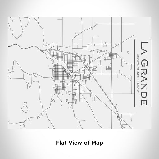Rendered View of La Grande Oregon Map Engraving on 20oz Stainless Steel Insulated Bottle with Bamboo Top in White