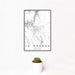 12x18 La Grande Oregon Map Print Portrait Orientation in Classic Style With Small Cactus Plant in White Planter