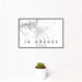 12x18 La Grande Oregon Map Print Landscape Orientation in Classic Style With Small Cactus Plant in White Planter
