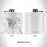 Rendered View of La Grande Oregon Map Engraving on 6oz Stainless Steel Flask in White