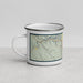 Left View Custom La Grande Oregon Map Enamel Mug in Woodblock