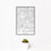 12x18 La Grange Illinois Map Print Portrait Orientation in Classic Style With Small Cactus Plant in White Planter