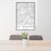 24x36 La Grange Illinois Map Print Portrait Orientation in Classic Style Behind 2 Chairs Table and Potted Plant