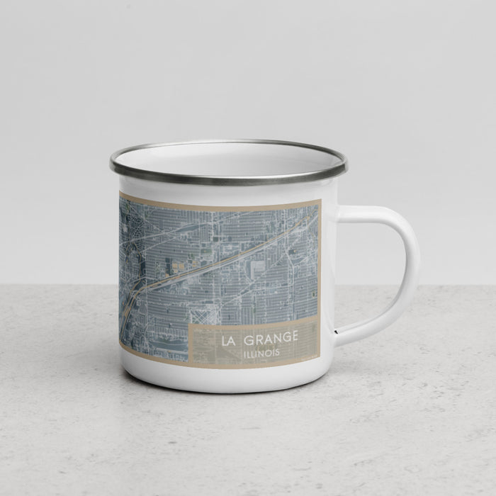 Right View Custom La Grange Illinois Map Enamel Mug in Afternoon
