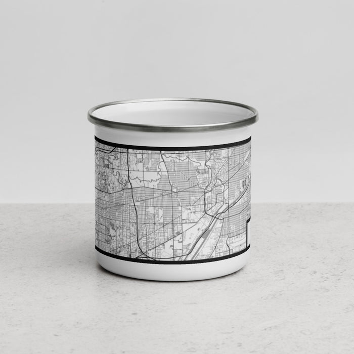Front View Custom La Grange Illinois Map Enamel Mug in Classic