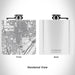 Rendered View of La Grange Illinois Map Engraving on 6oz Stainless Steel Flask in White