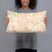 Person holding 20x12 Custom La Grange Illinois Map Throw Pillow in Watercolor