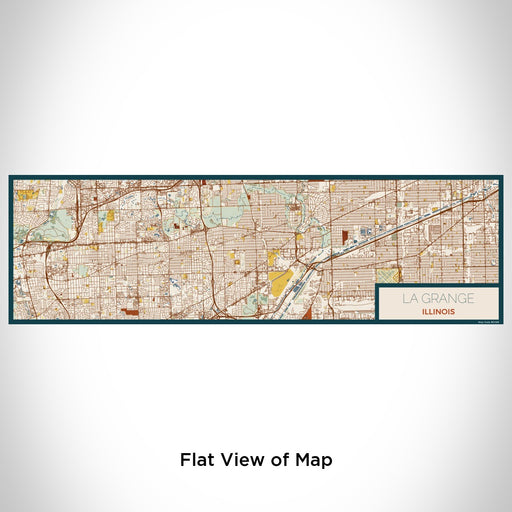 Flat View of Map Custom La Grange Illinois Map Enamel Mug in Woodblock