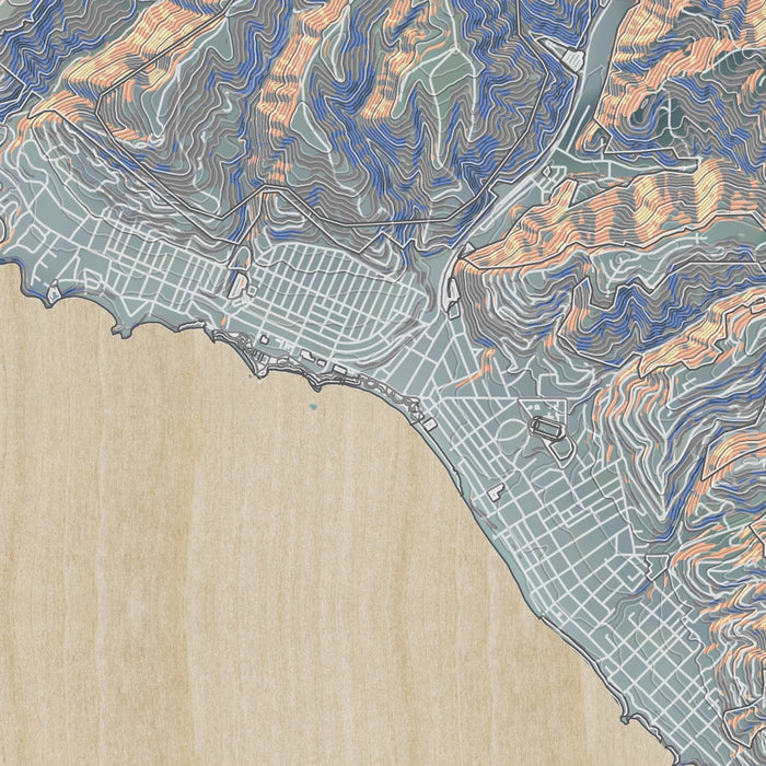 Laguna Beach California Map Print in Afternoon Style Zoomed In Close Up Showing Details