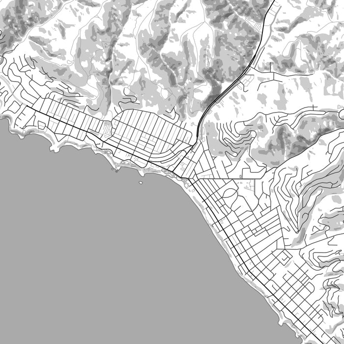 Laguna Beach California Map Print in Classic Style Zoomed In Close Up Showing Details