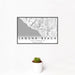 12x18 Laguna Beach California Map Print Landscape Orientation in Classic Style With Small Cactus Plant in White Planter