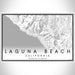 Laguna Beach California Map Print Landscape Orientation in Classic Style With Shaded Background