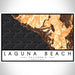 Laguna Beach California Map Print Landscape Orientation in Ember Style With Shaded Background