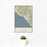 12x18 Laguna Beach California Map Print Portrait Orientation in Woodblock Style With Small Cactus Plant in White Planter