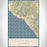 Laguna Beach California Map Print Portrait Orientation in Woodblock Style With Shaded Background