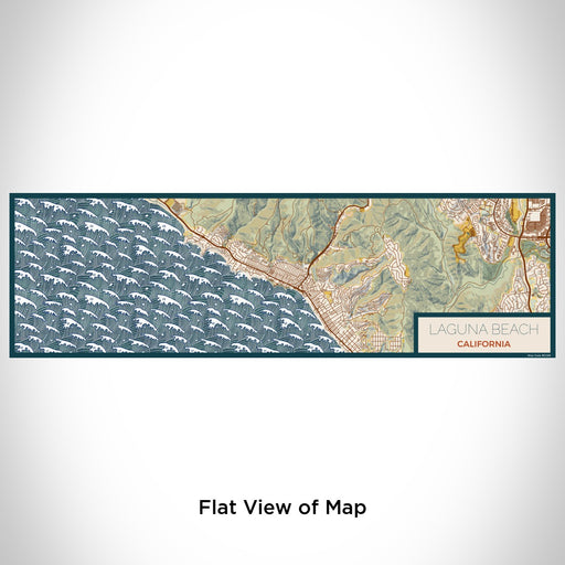 Flat View of Map Custom Laguna Beach California Map Enamel Mug in Woodblock