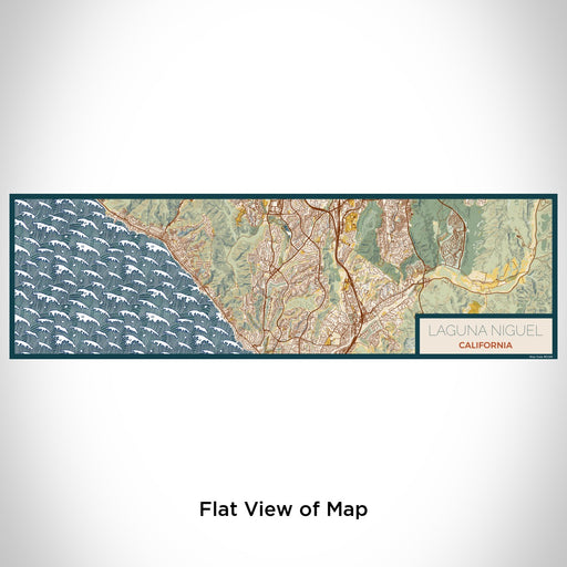 Flat View of Map Custom Laguna Niguel California Map Enamel Mug in Woodblock